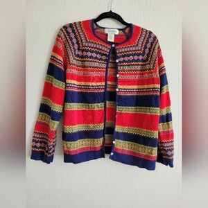 Vintage Susan Bristol fair isle sweater cardigan | size XL